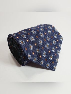 Tommy Hilfiger Green & Blue Geometric Stripe Pattern Mens Silk Neck Tie 56x4"